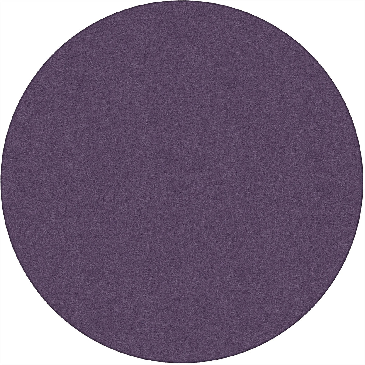 Flagship Carpets Classic Solid Color 6’ Round Rug - Purple Nylon Circle - Rugs & Mats