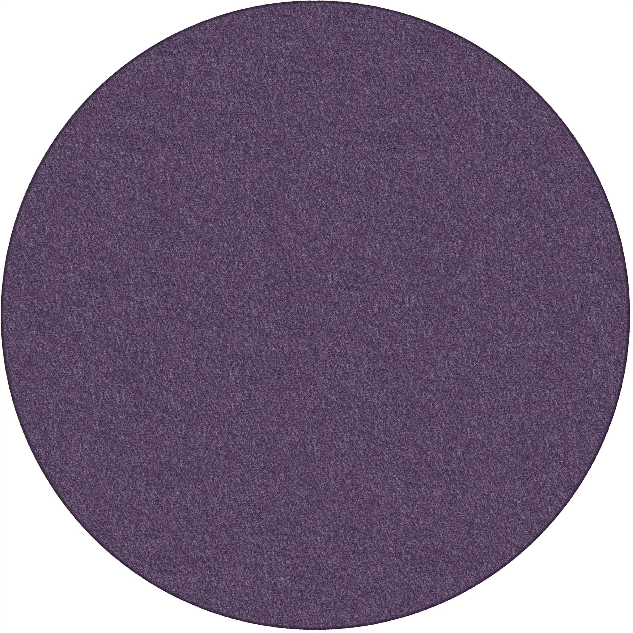 Flagship Carpets Classic Solid Color 6’ Round Rug - Purple Nylon Circle - Rugs & Mats