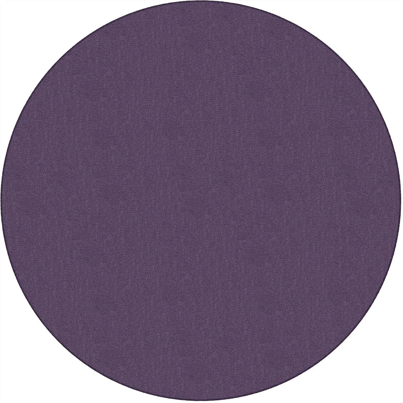 Flagship Carpets Classic Solid Color 6’ Round Rug - Purple Nylon Circle - Rugs & Mats