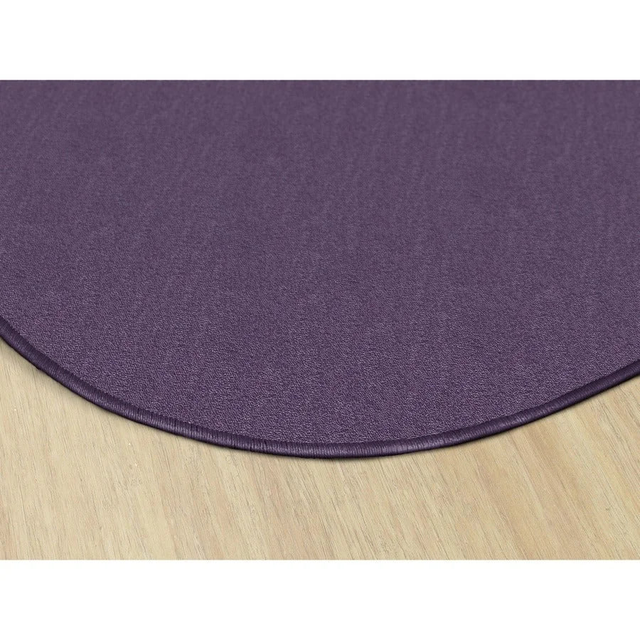 Flagship Carpets Classic Solid Color 6’ Round Rug - Purple Nylon Circle - Rugs & Mats