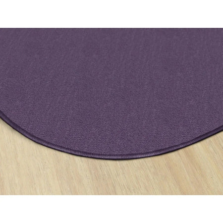 Flagship Carpets Classic Solid Color 6’ Round Rug - Purple Nylon Circle - Rugs & Mats
