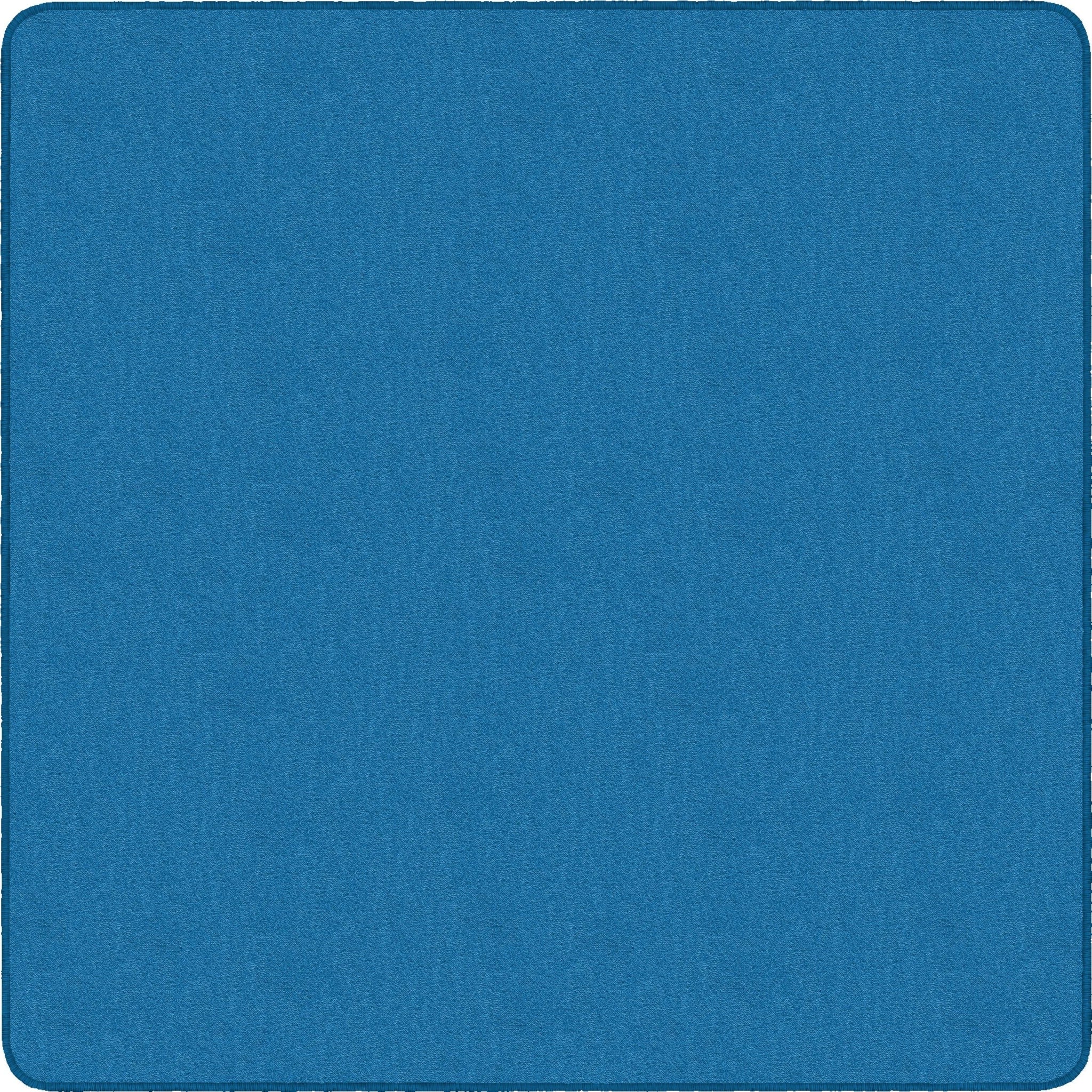 Flagship Carpets Classic Solid Color 6’ Square Rug - Blue Nylon - Rugs & Mats