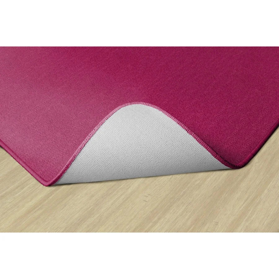 Flagship Carpets Classic Solid Color 6’ Square Rug - Cranberry Nylon - Rugs & Mats