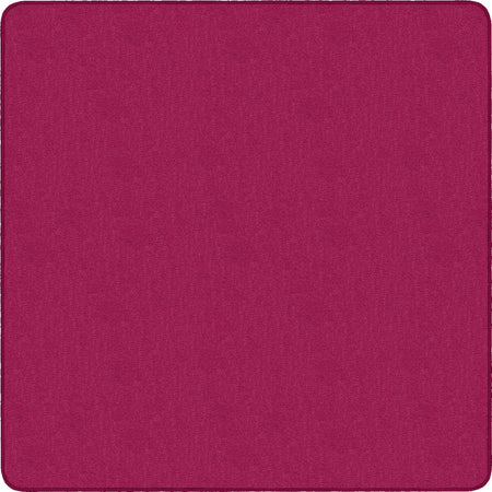 Flagship Carpets Classic Solid Color 6’ Square Rug - Cranberry Nylon - Rugs & Mats