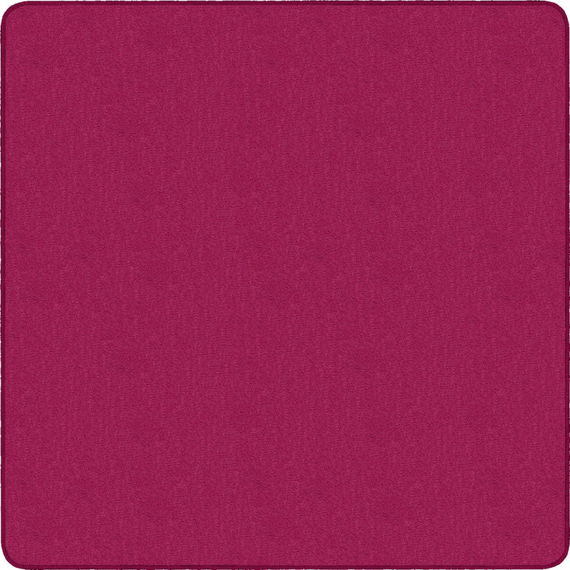 Flagship Carpets Classic Solid Color 6’ Square Rug - Cranberry Nylon - Rugs & Mats