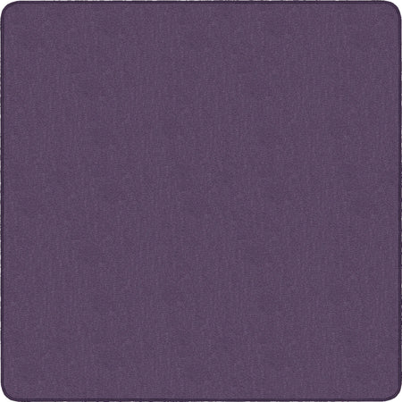 Flagship Carpets Classic Solid Color 6’ Square Rug - Traditional Purple Nylon - Rugs & Mats