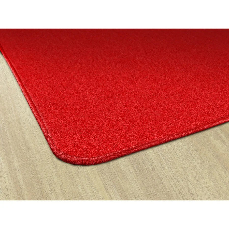 Flagship Carpets Classic Solid Color 6’ Square Rug - Traditional Red Nylon - Rugs & Mats