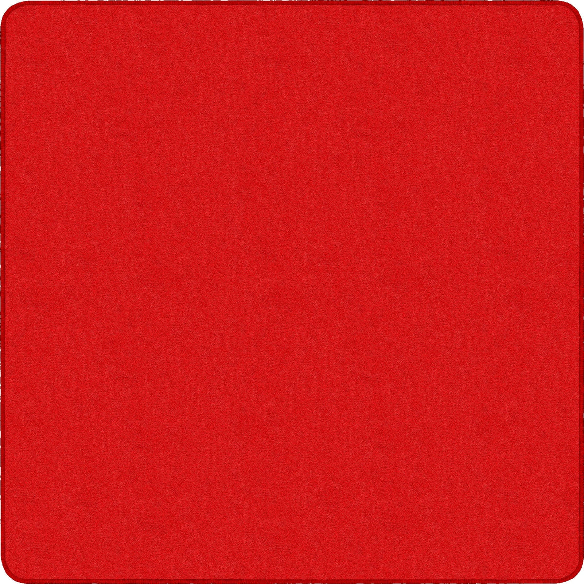 Flagship Carpets Classic Solid Color 6’ Square Rug - Traditional Red Nylon - Rugs & Mats