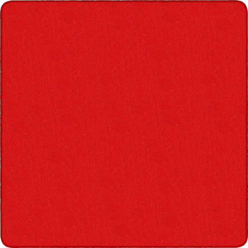 Flagship Carpets Classic Solid Color 6’ Square Rug - Traditional Red Nylon - Rugs & Mats