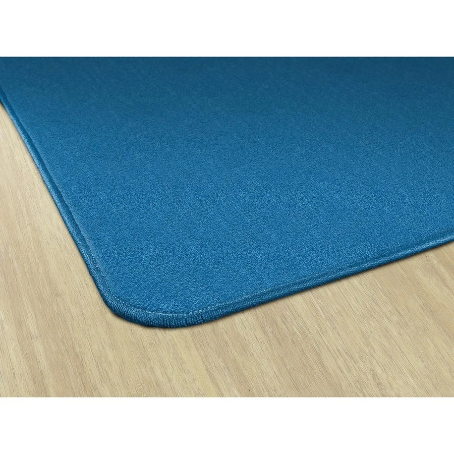 Flagship Carpets Classic Solid Color 9’ Rectangle Rug - Blue Nylon - Rugs & Mats