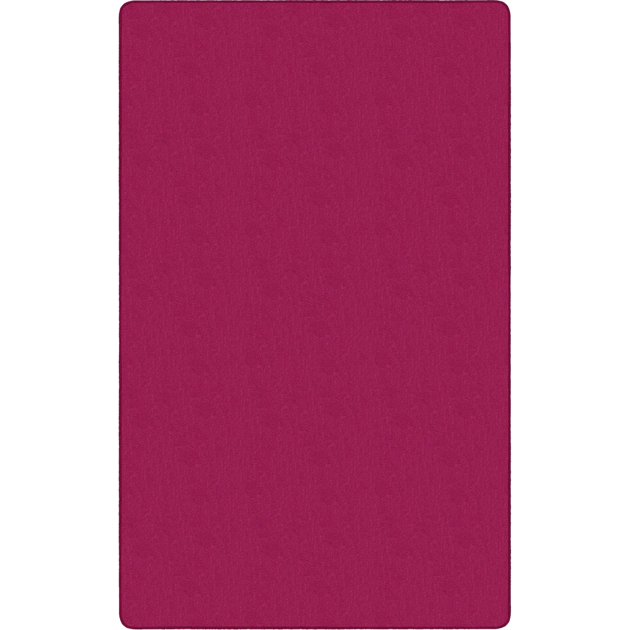 Flagship Carpets Classic Solid Color 9’ Rectangle Rug - Cranberry Nylon - Rugs & Mats