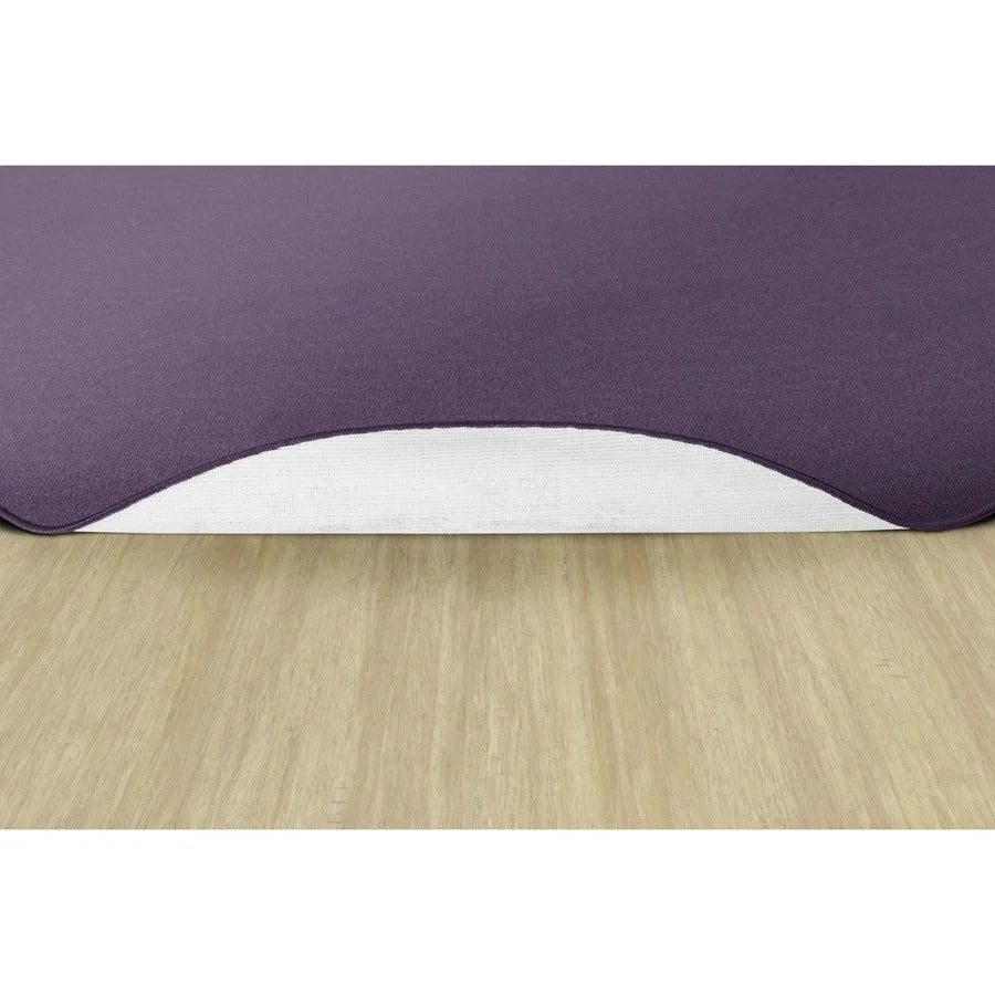 Flagship Carpets Classic Solid Color Oval Rug - Traditional 12’ x 90’’ Purple Nylon - Rugs & Mats