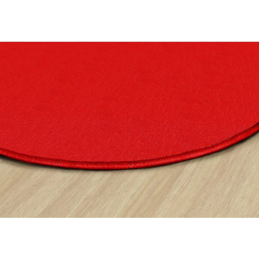 Flagship Carpets Classic Solid Color Oval Rug - Traditional 12’ x 90’’ Red Nylon - Rugs & Mats