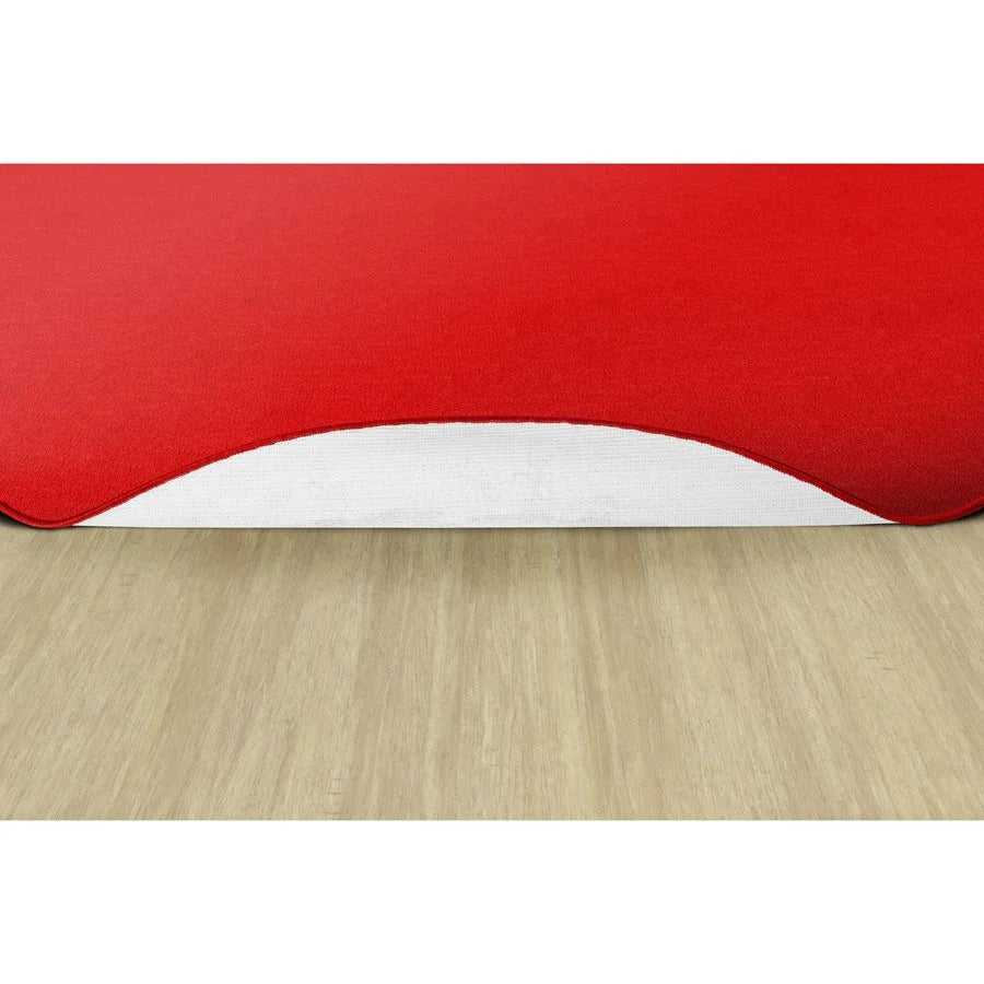 Flagship Carpets Classic Solid Color Oval Rug - Traditional 12’ x 90’’ Red Nylon - Rugs & Mats