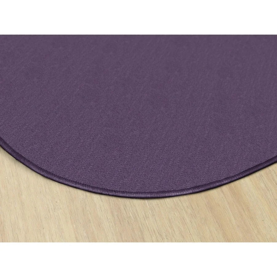 Flagship Carpets Classic Solid Color Oval Rug - Traditional 12’ x 90’’ Purple Nylon - Rugs & Mats