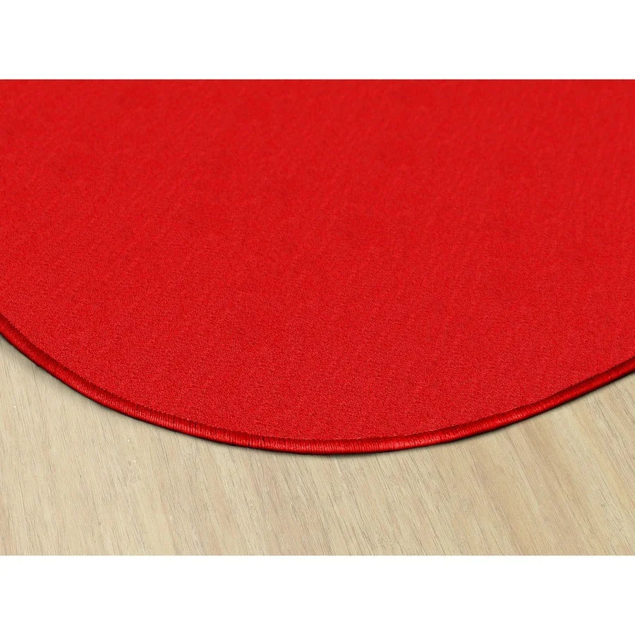 Flagship Carpets Classic Solid Color Oval Rug - Traditional 12’ x 90’’ Red Nylon - Rugs & Mats