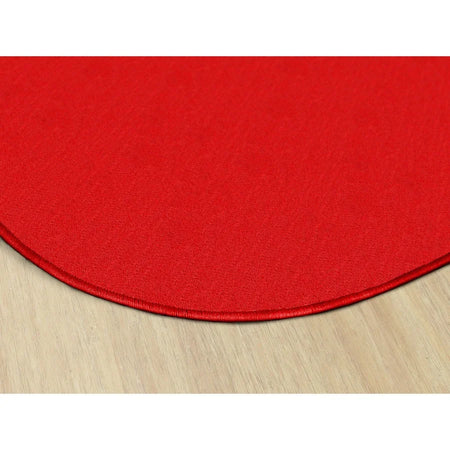Flagship Carpets Classic Solid Color Oval Rug - Traditional 12’ x 90’’ Red Nylon - Rugs & Mats