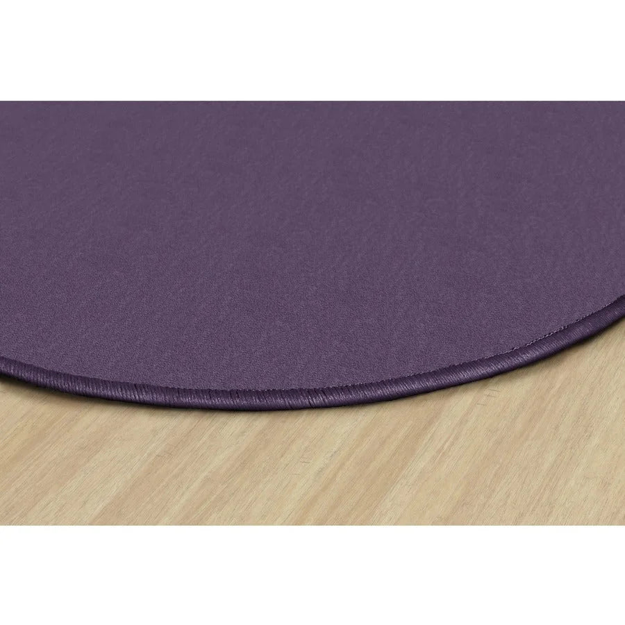 Flagship Carpets Classic Solid Color Oval Rug - Traditional 12’ x 90’’ Purple Nylon - Rugs & Mats