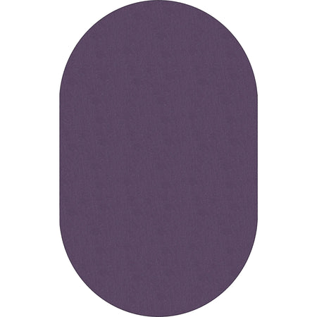 Flagship Carpets Classic Solid Color Oval Rug - Traditional 12’ x 90’’ Purple Nylon - Rugs & Mats