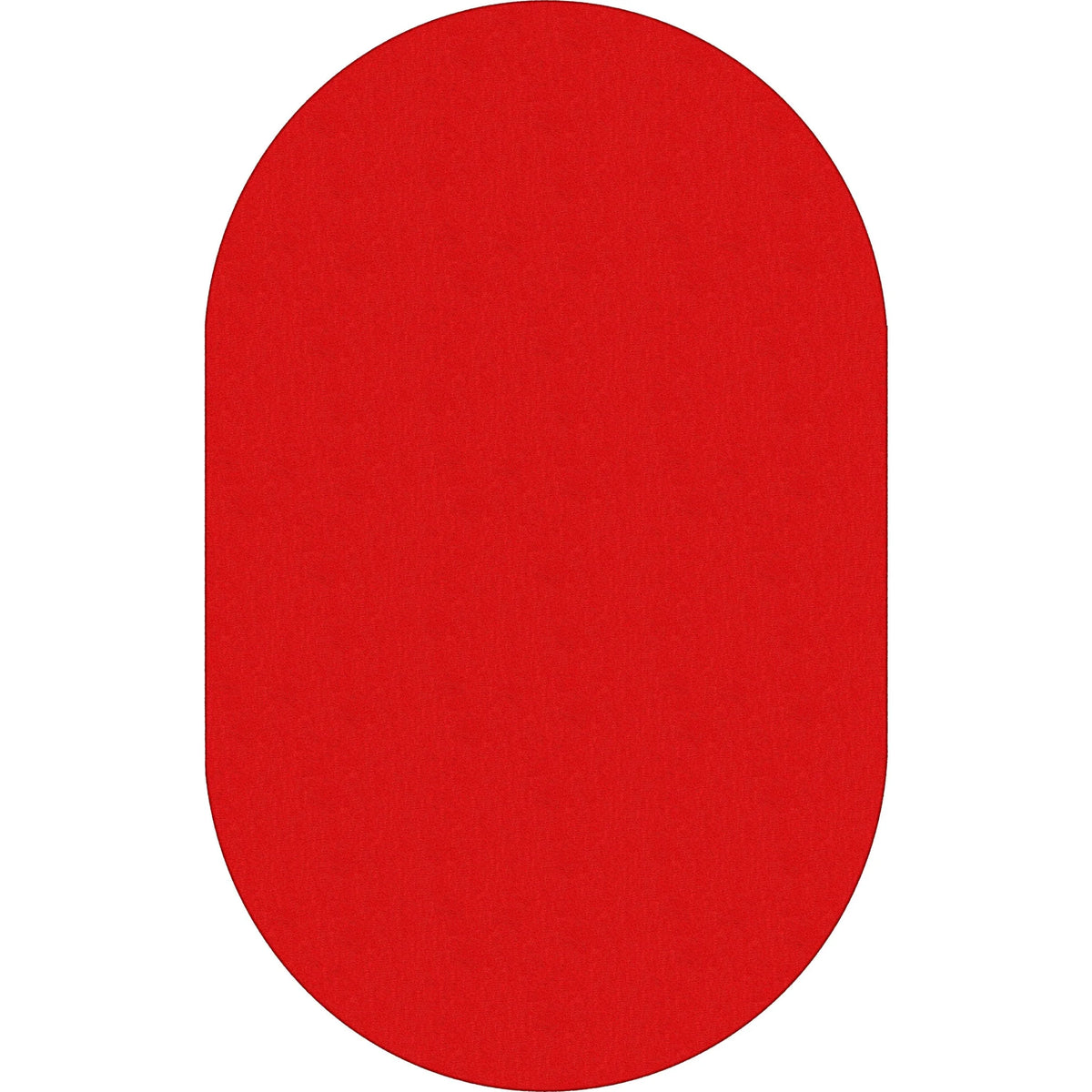 Flagship Carpets Classic Solid Color Oval Rug - Traditional 12’ x 90’’ Red Nylon - Rugs & Mats