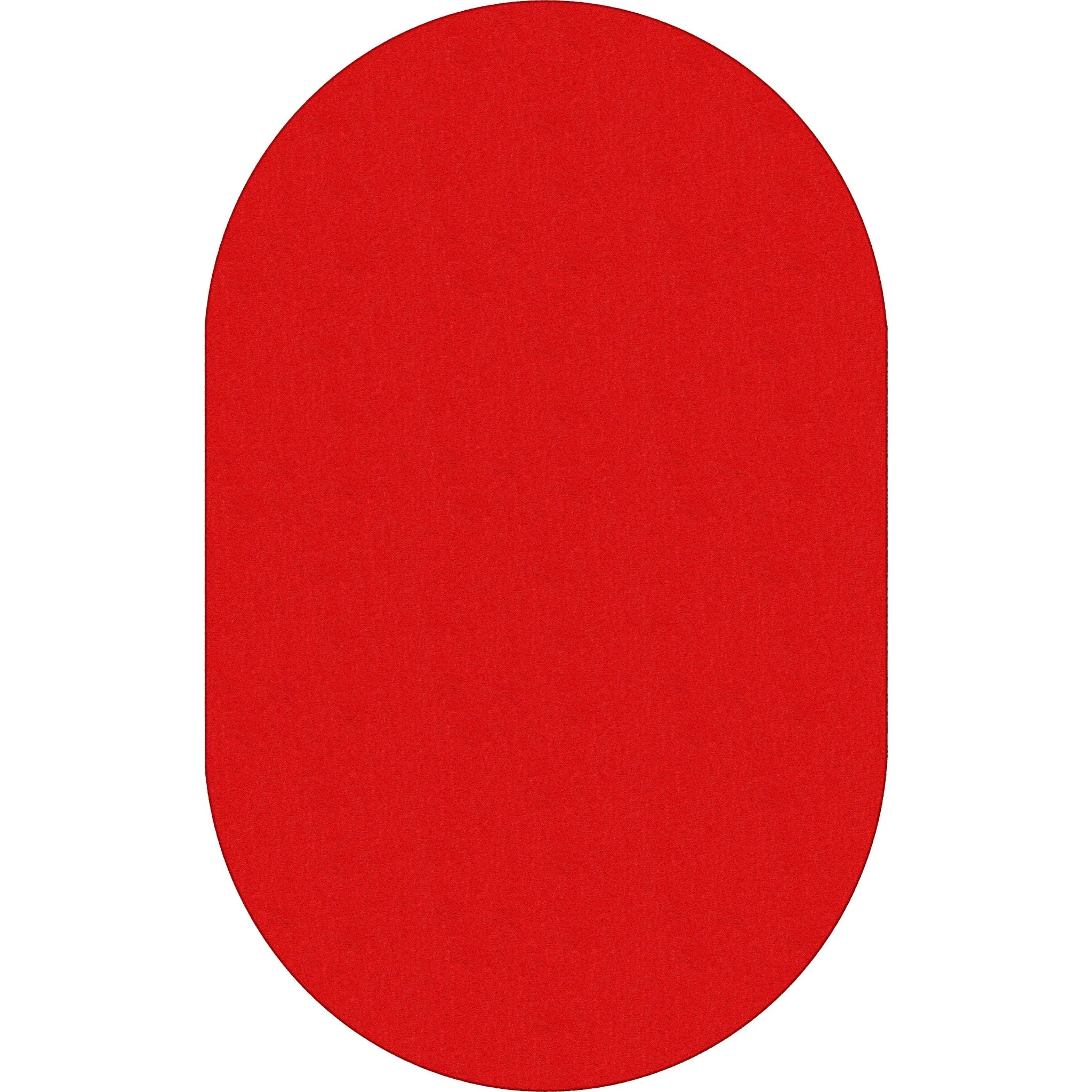 Flagship Carpets Classic Solid Color Oval Rug - Traditional 12’ x 90’’ Red Nylon - Rugs & Mats
