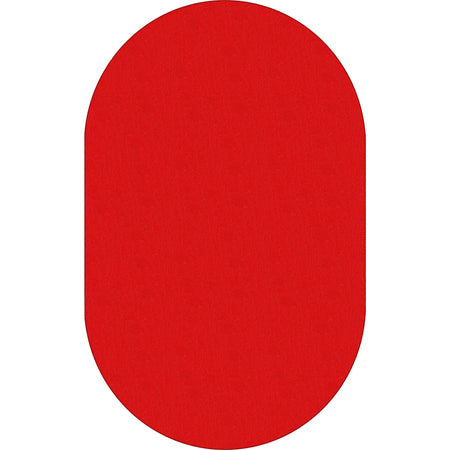 Flagship Carpets Classic Solid Color Oval Rug - Traditional 12’ x 90’’ Red Nylon - Rugs & Mats