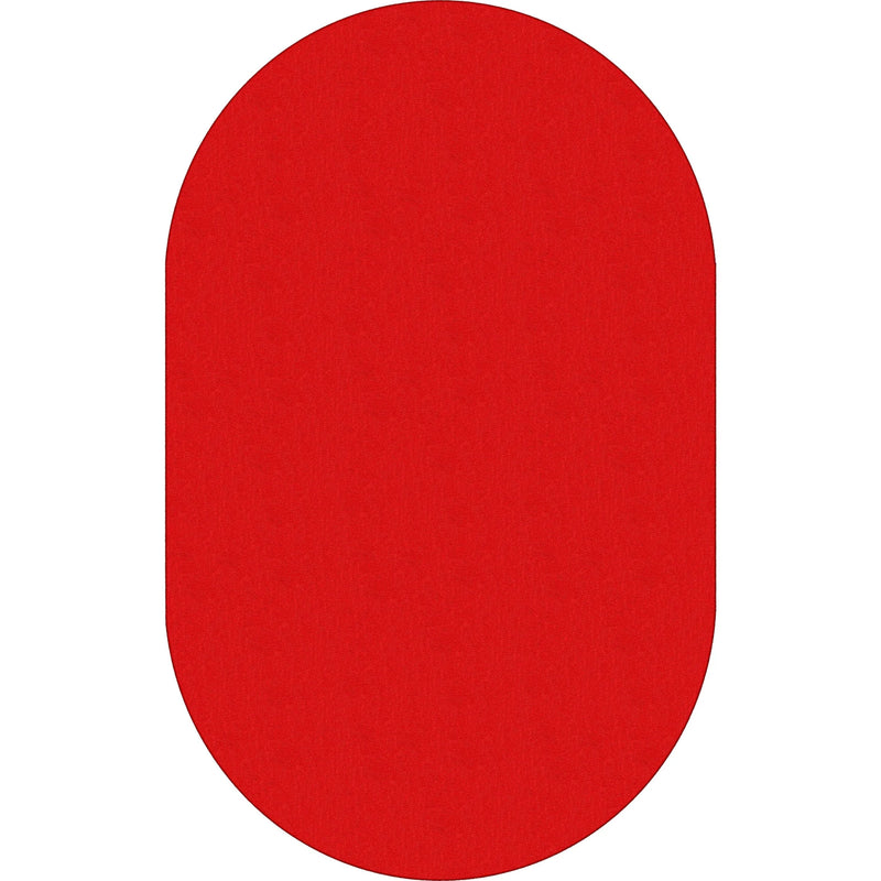 Flagship Carpets Classic Solid Color Oval Rug - Traditional 12’ x 90’’ Red Nylon - Rugs & Mats