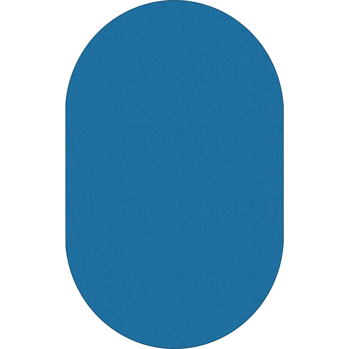 Flagship Carpets Classic Solid Color Oval Rug - Traditional Blue Nylon - Rugs & Mats
