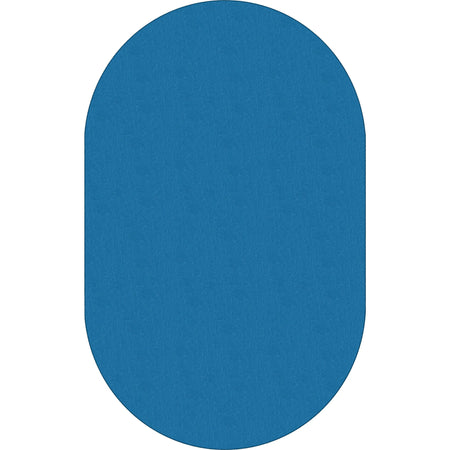 Flagship Carpets Classic Solid Color Oval Rug - Traditional Blue Nylon - Rugs & Mats