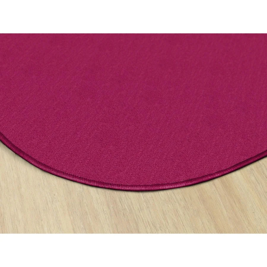 Flagship Carpets Classic Solid Color Oval Rug - Traditional Floor in Cranberry - Rugs & Mats