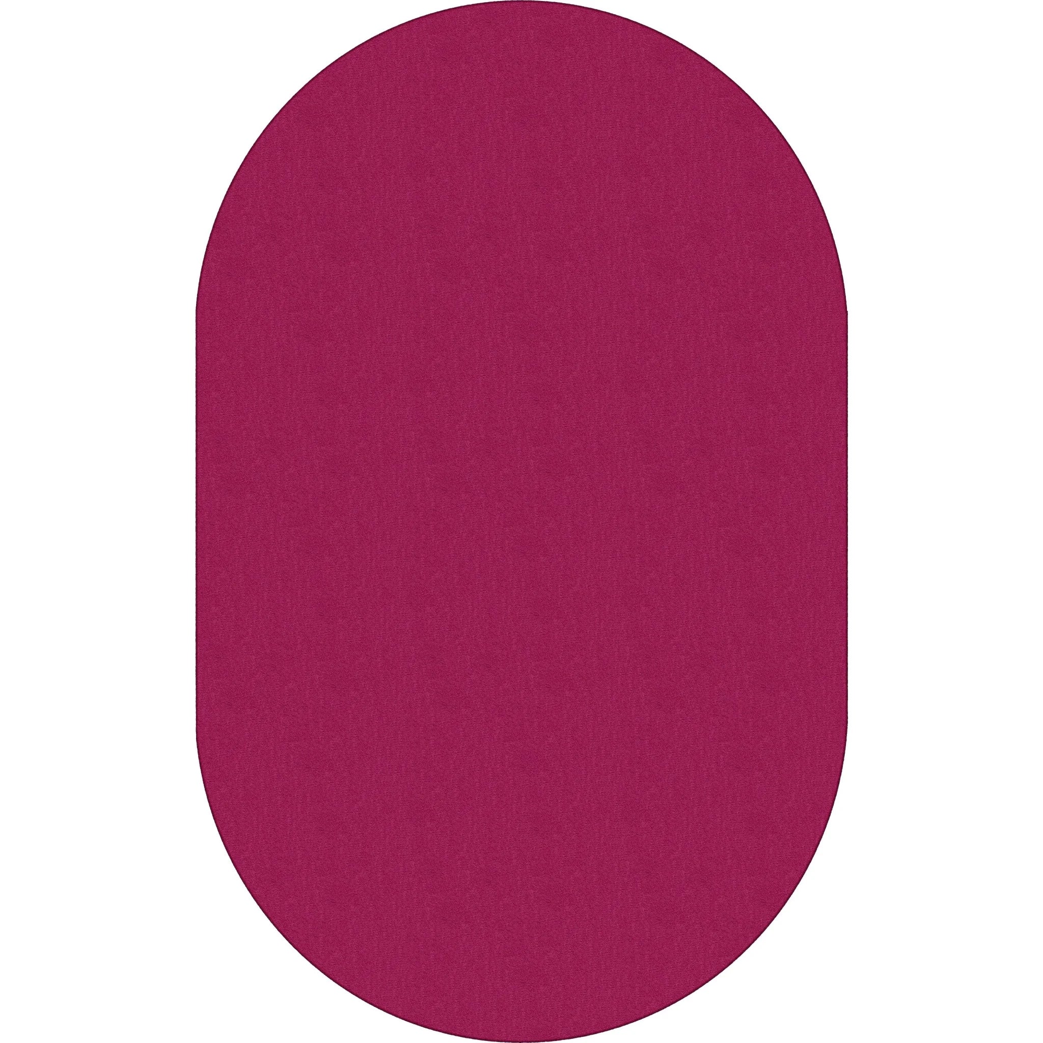 Flagship Carpets Classic Solid Color Oval Rug - Traditional Floor in Cranberry - Rugs & Mats