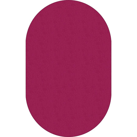 Flagship Carpets Classic Solid Color Oval Rug - Traditional Floor in Cranberry - Rugs & Mats