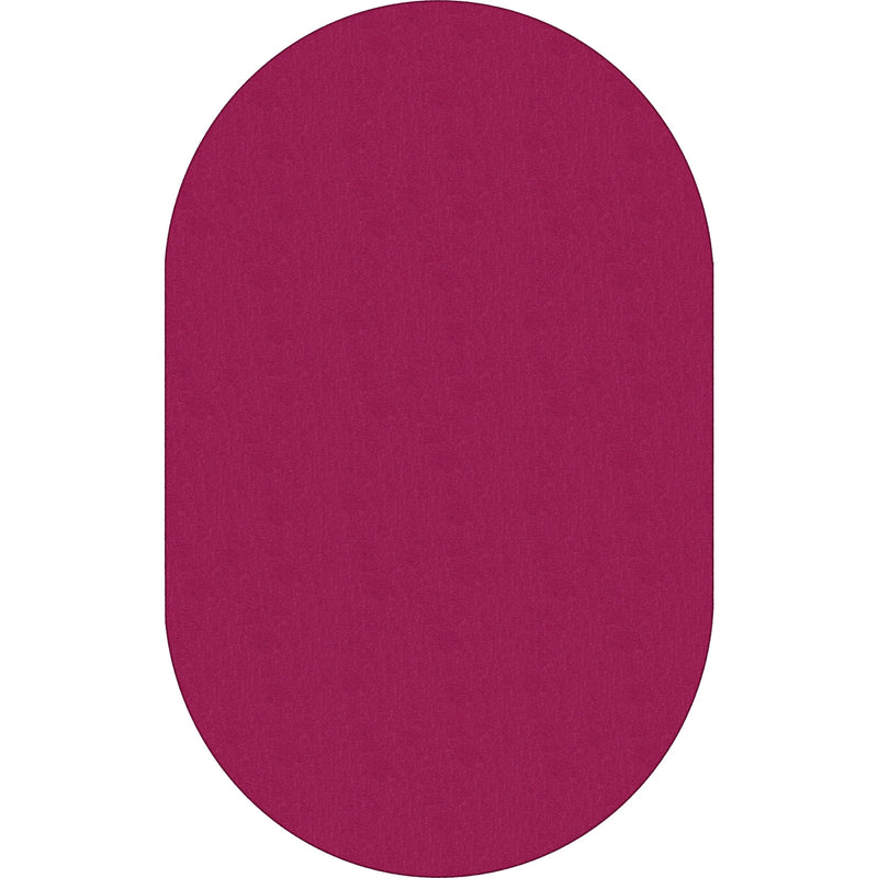 Flagship Carpets Classic Solid Color Oval Rug - Traditional Floor in Cranberry - Rugs & Mats