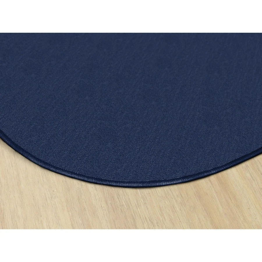 Flagship Carpets Classic Solid Color Oval Rug - Traditional Navy Nylon - Rugs & Mats