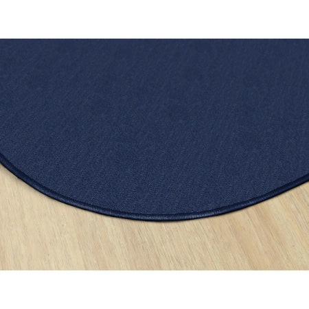 Flagship Carpets Classic Solid Color Oval Rug - Traditional Navy Nylon - Rugs & Mats