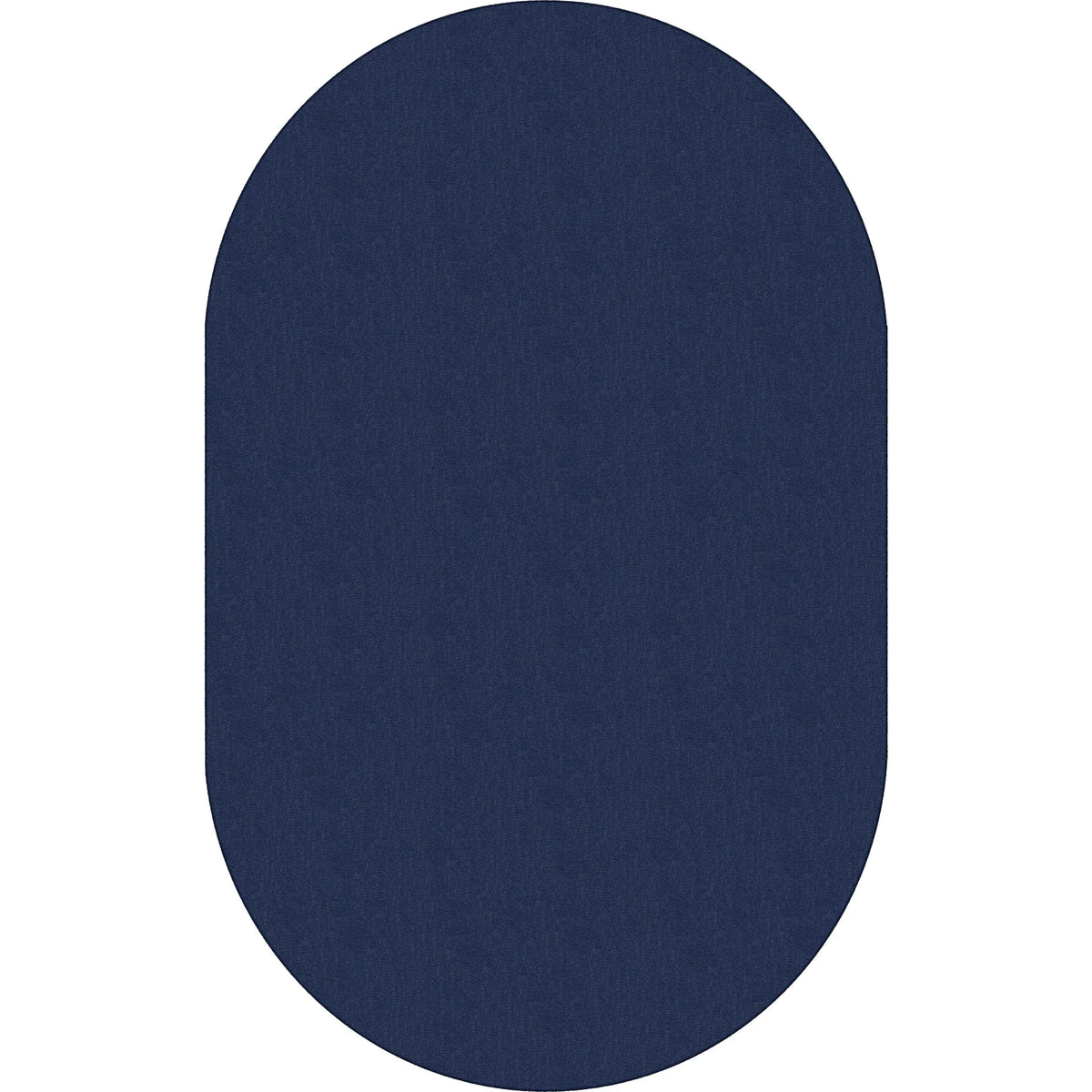 Flagship Carpets Classic Solid Color Oval Rug - Traditional Navy Nylon - Rugs & Mats