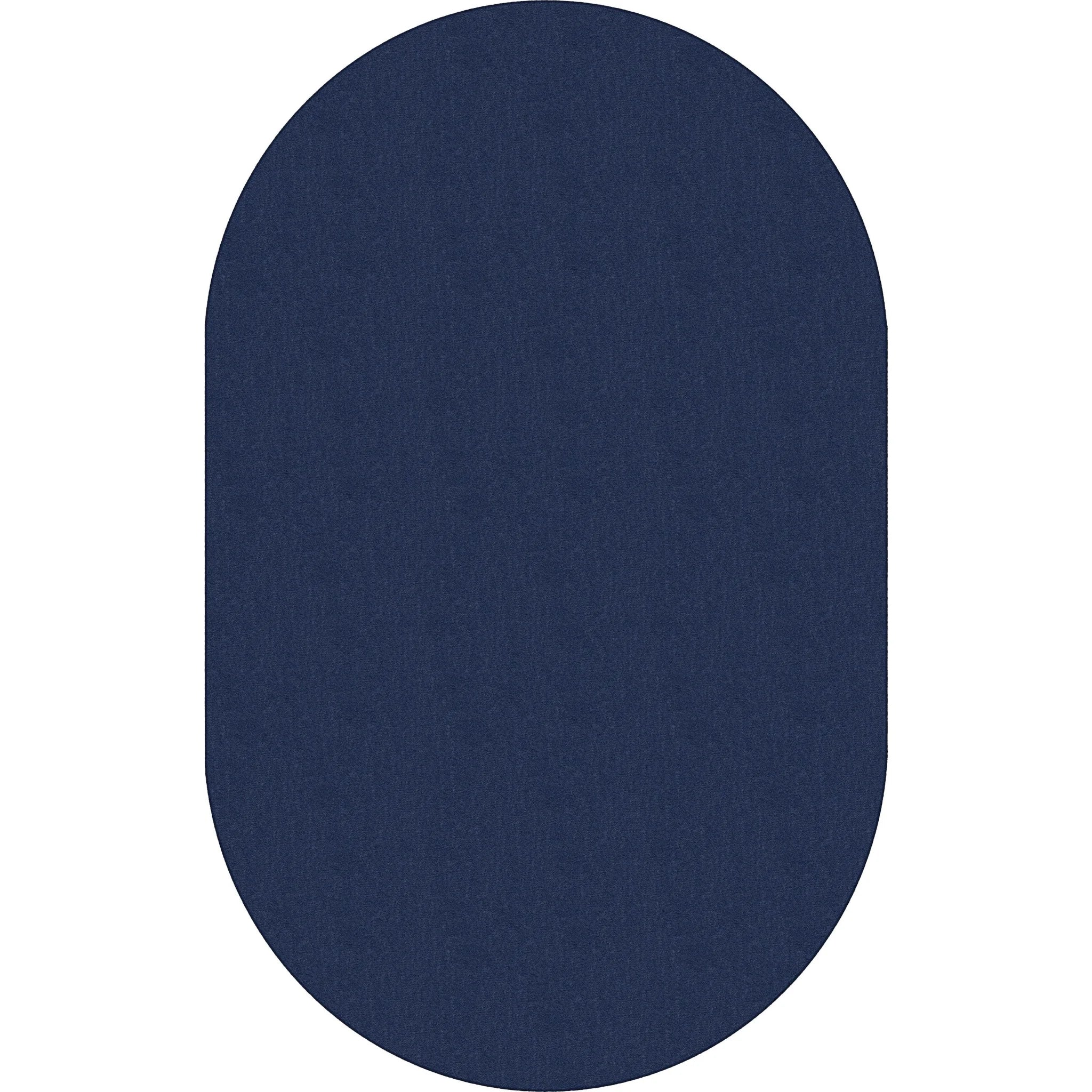 Flagship Carpets Classic Solid Color Oval Rug - Traditional Navy Nylon - Rugs & Mats