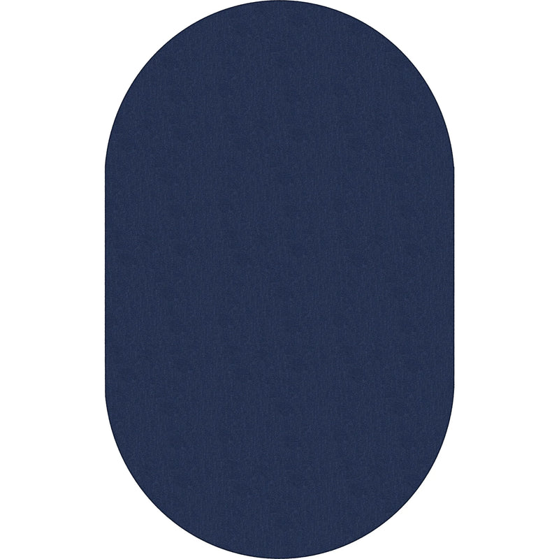 Flagship Carpets Classic Solid Color Oval Rug - Traditional Navy Nylon - Rugs & Mats