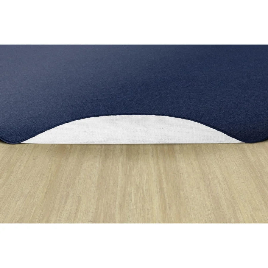 Flagship Carpets Classic Solid Color Oval Rug - Traditional Navy Nylon - Rugs & Mats
