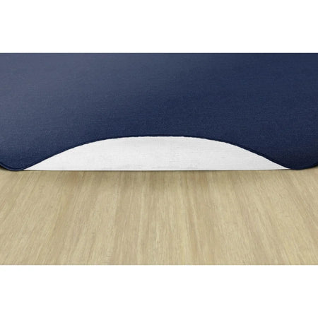 Flagship Carpets Classic Solid Color Oval Rug - Traditional Navy Nylon - Rugs & Mats