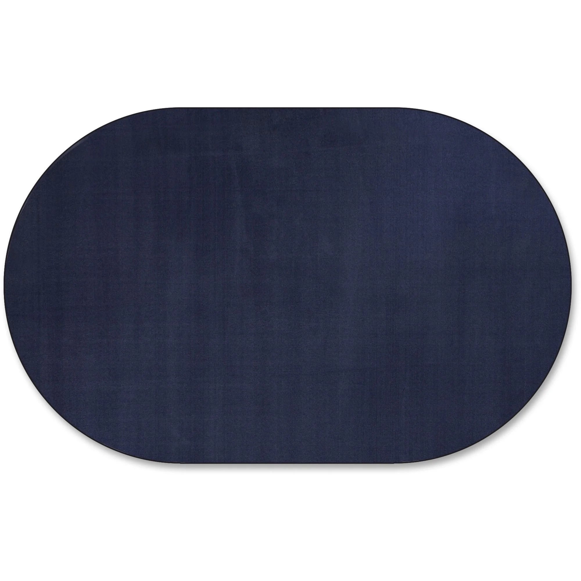 Flagship Carpets Classic Solid Color Oval Rug - Traditional Navy Nylon - Rugs & Mats