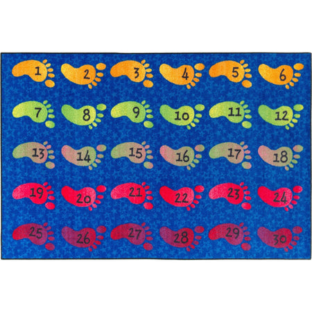 Flagship Carpets Counting Feet Rug - Easy Care Floor - 72’’x48’’ - Multicolor - Rugs & Mats