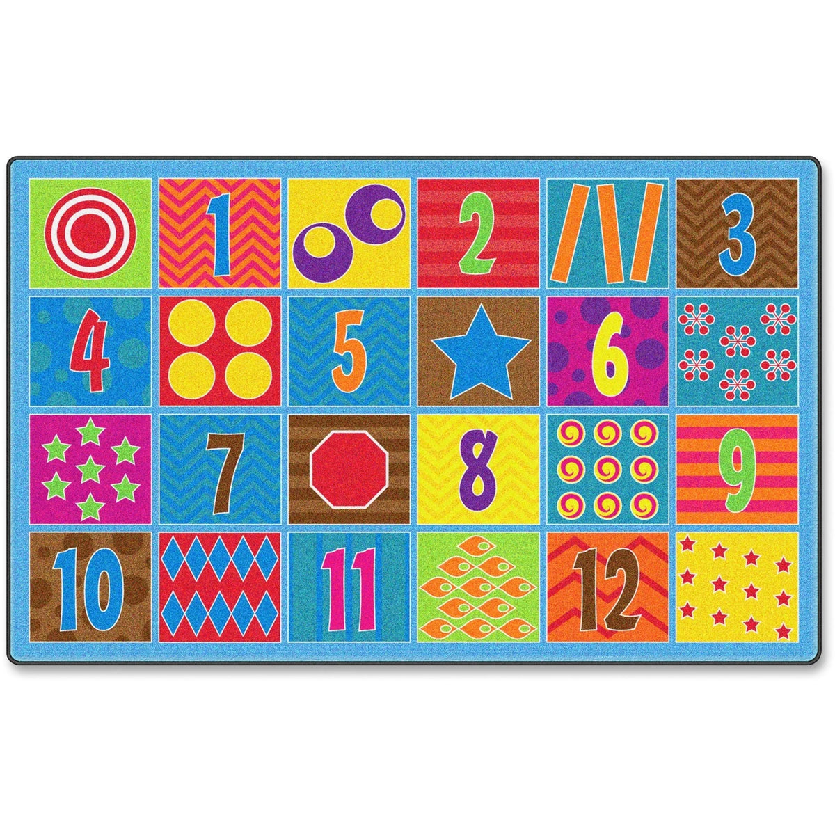 Flagship Carpets Counting Fun Rug - 24 Seats 12ft x 90’’ - Multicolor - Rugs & Mats