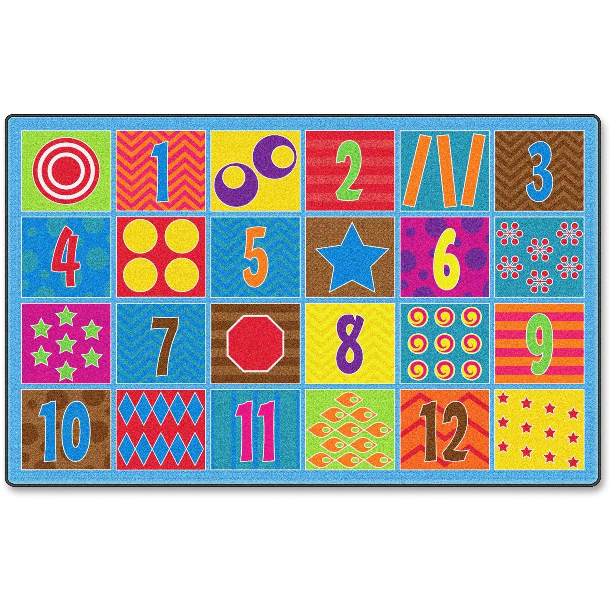 Flagship Carpets Counting Fun Rug - 24 Seats 12ft x 90’’ - Multicolor - Rugs & Mats