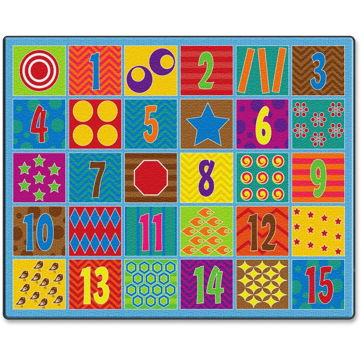 Flagship Carpets Counting Fun Rug: 30 Seats 13.16ft x 10.75ft - Multicolor - Rugs & Mats