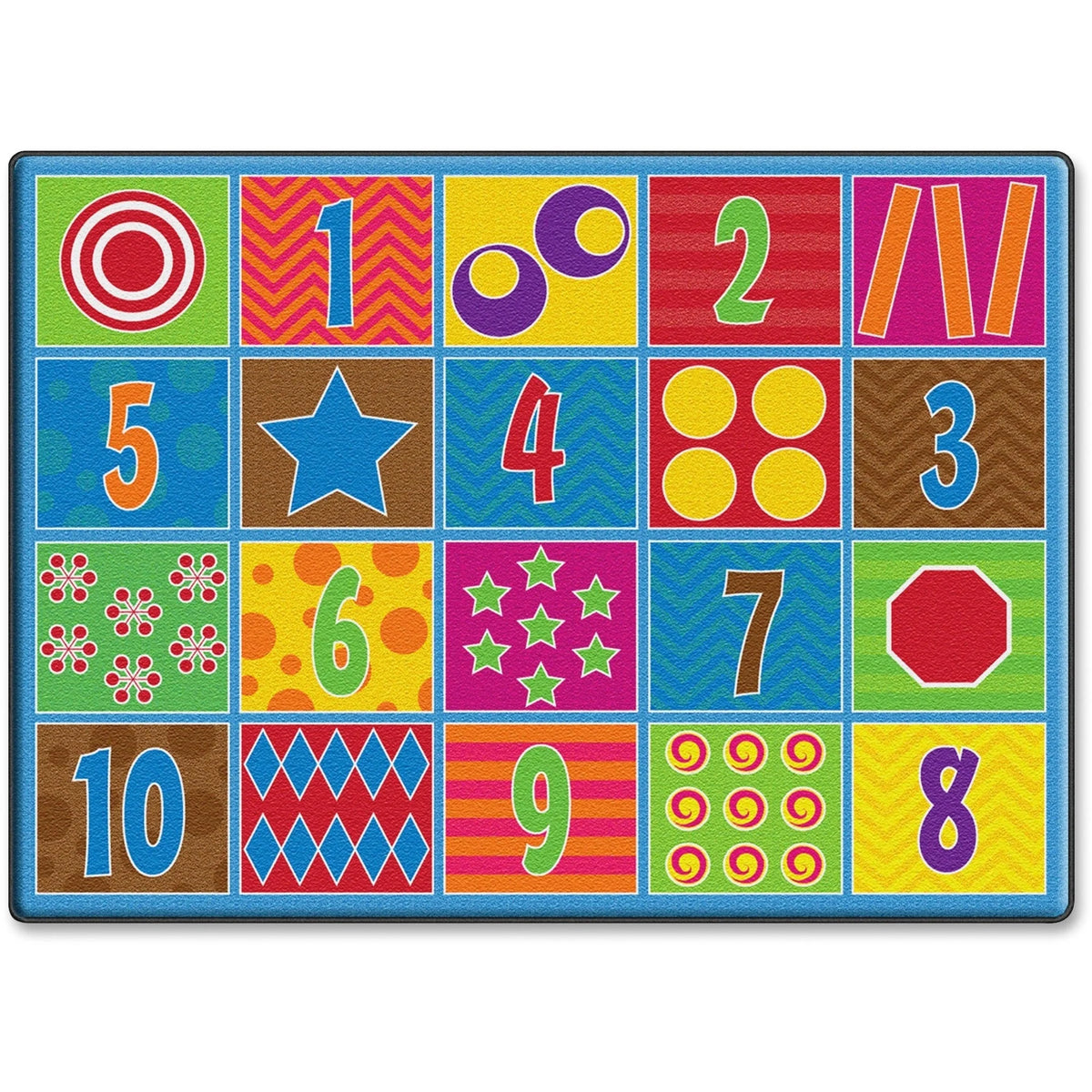 Flagship Carpets Counting Fun Rug - Colorful 20-Seat Design - Rugs & Mats