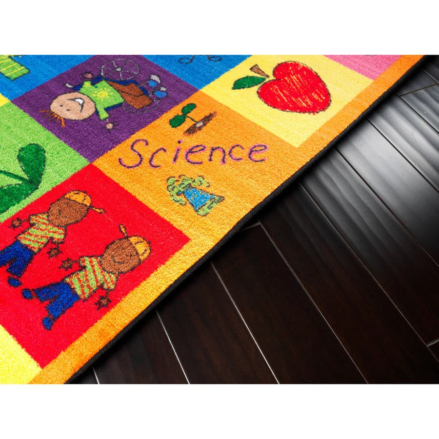 Flagship Carpets Easy Care Primary Pictures Rug - Multicolor Nylon Floor - Rugs & Mats