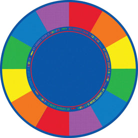 Flagship Carpets Favorite Color Round Seating Rug - Vibrant 72’’ Multicolor - Rugs & Mats