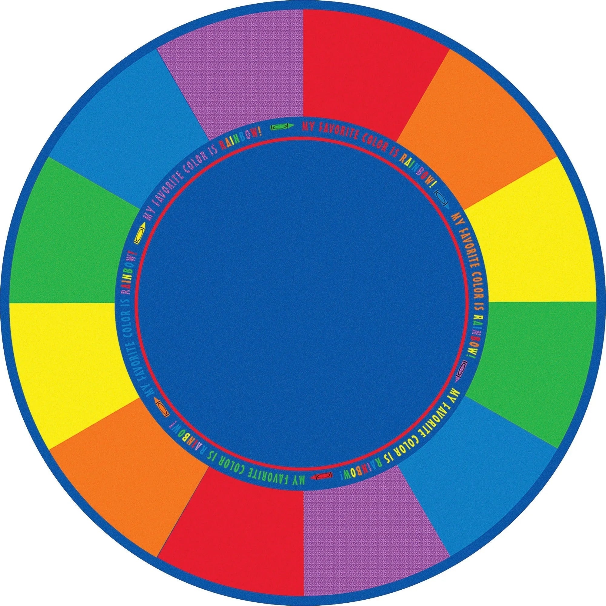 Flagship Carpets Favorite Color Round Seating Rug - Vibrant 72’’ Multicolor - Rugs & Mats