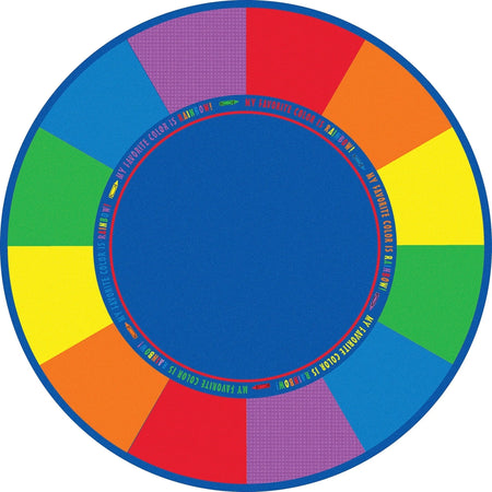 Flagship Carpets Favorite Color Round Seating Rug - Vibrant 72’’ Multicolor - Rugs & Mats